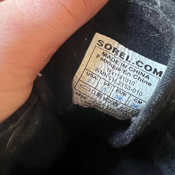 Sorel SlimBoot Womens Boots Black Herringbone Size 7 Waterproof Leather Boots - Picture 7 of 7